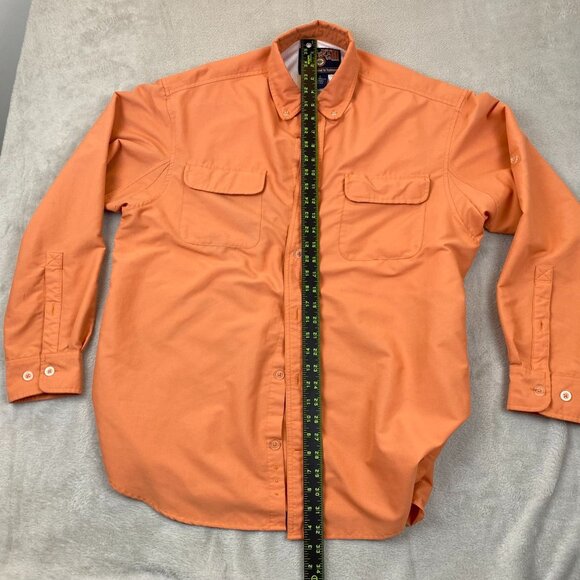 Duluth Trading Men's Shirt L Button-Up Orange Long Sleeve - Picture 6 of 8